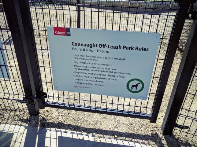 Connaught Dog Park Rules