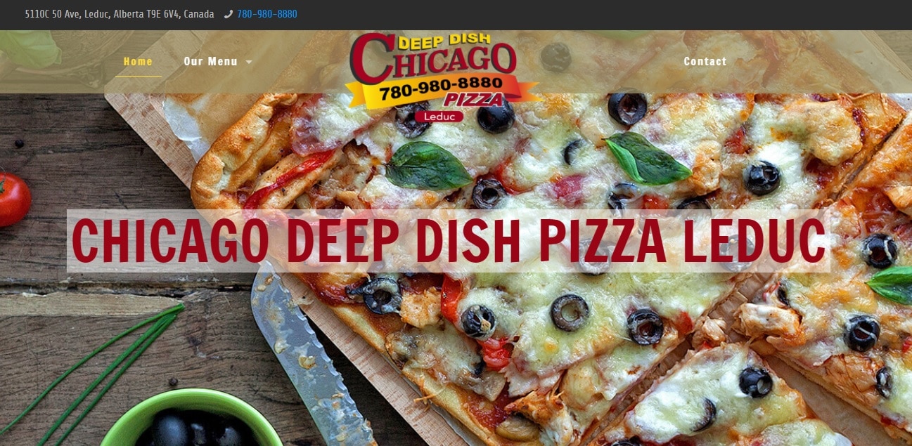 Chicago Deep Dish Pizza Leduc Phoney