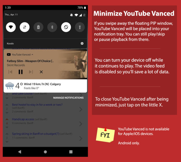 YouTube Vanced for Android. Background play, adblocking + more
