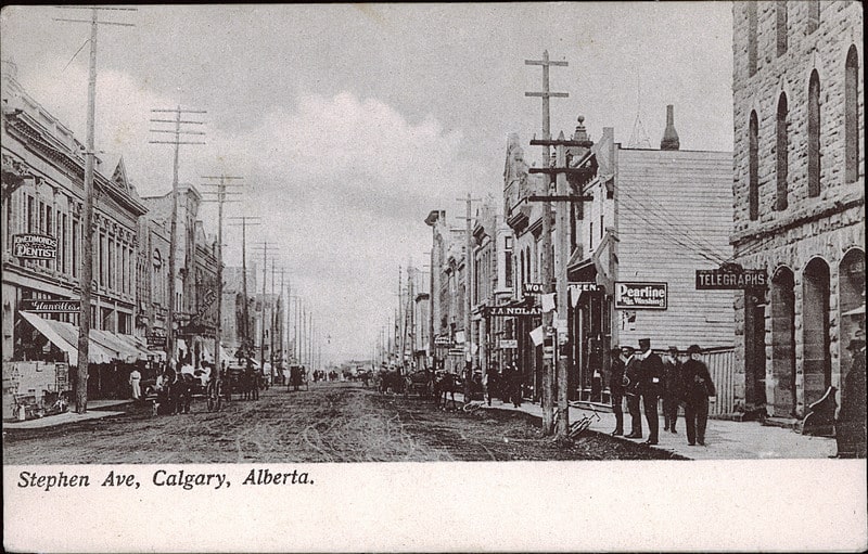 Historical Calgary Stephen Avenue Postcard