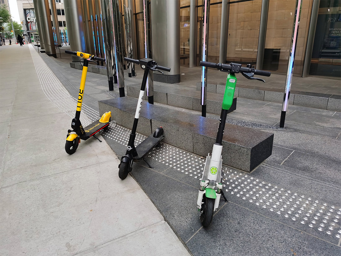 Bird, Lime and Roll Electric Scooters in Calgary