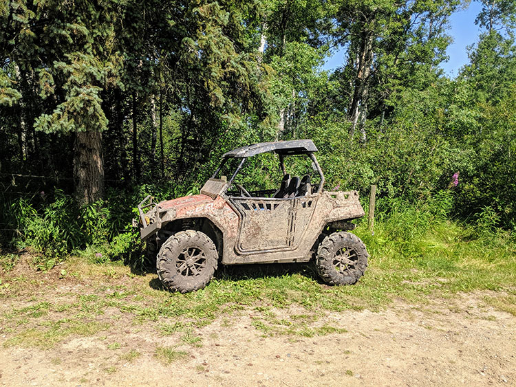 Camping Birch Lake RZR side by side vehicle