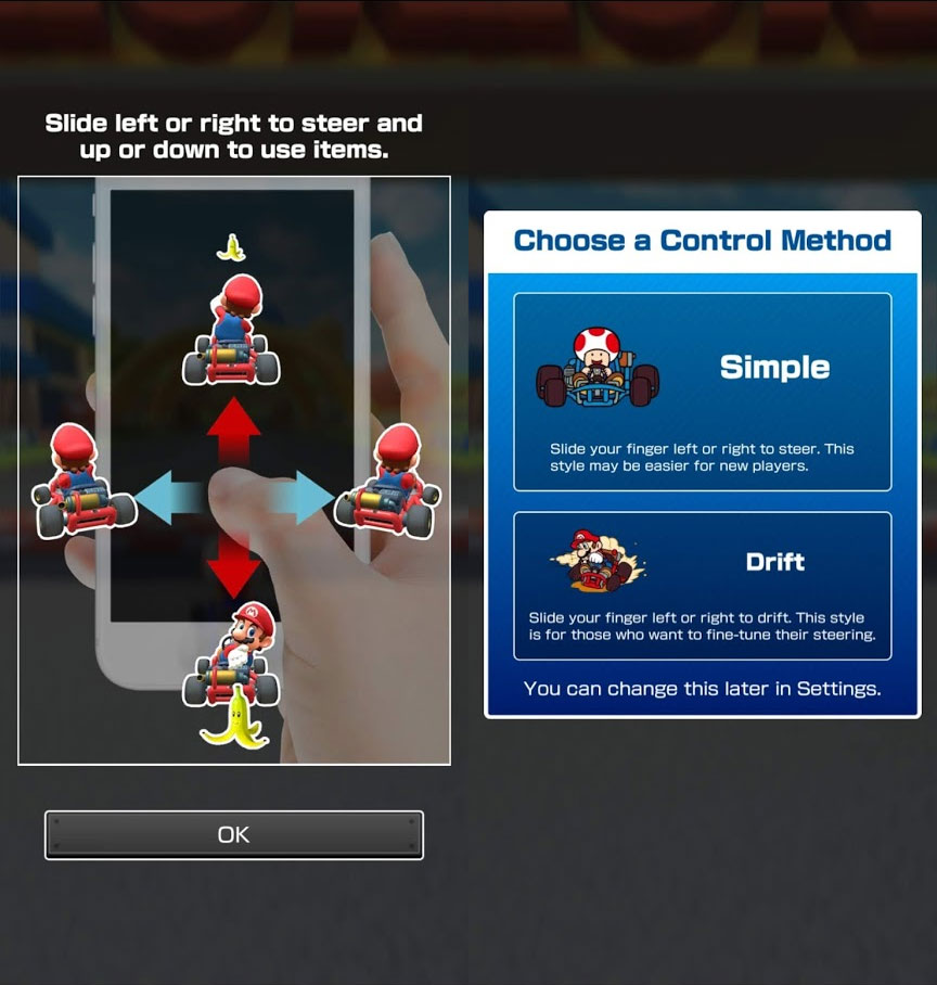 Mario Kart Tour control simple drift