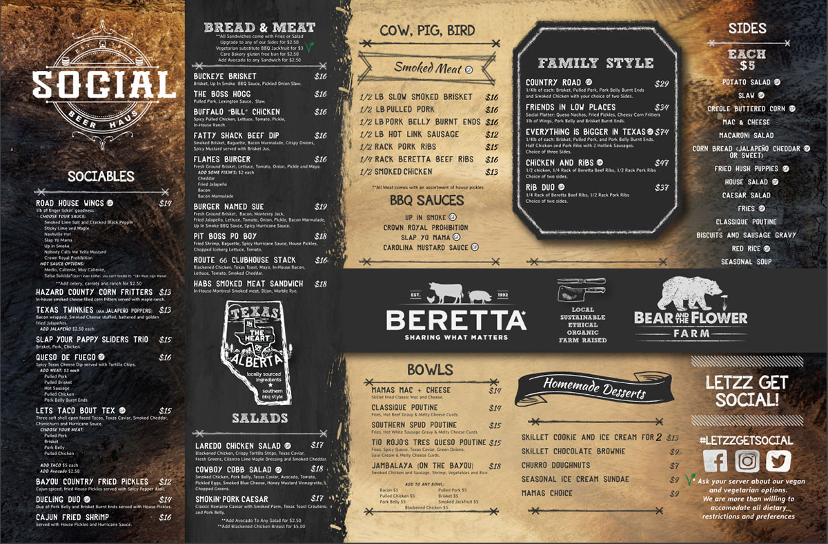 Social Beer Haus Food Menu