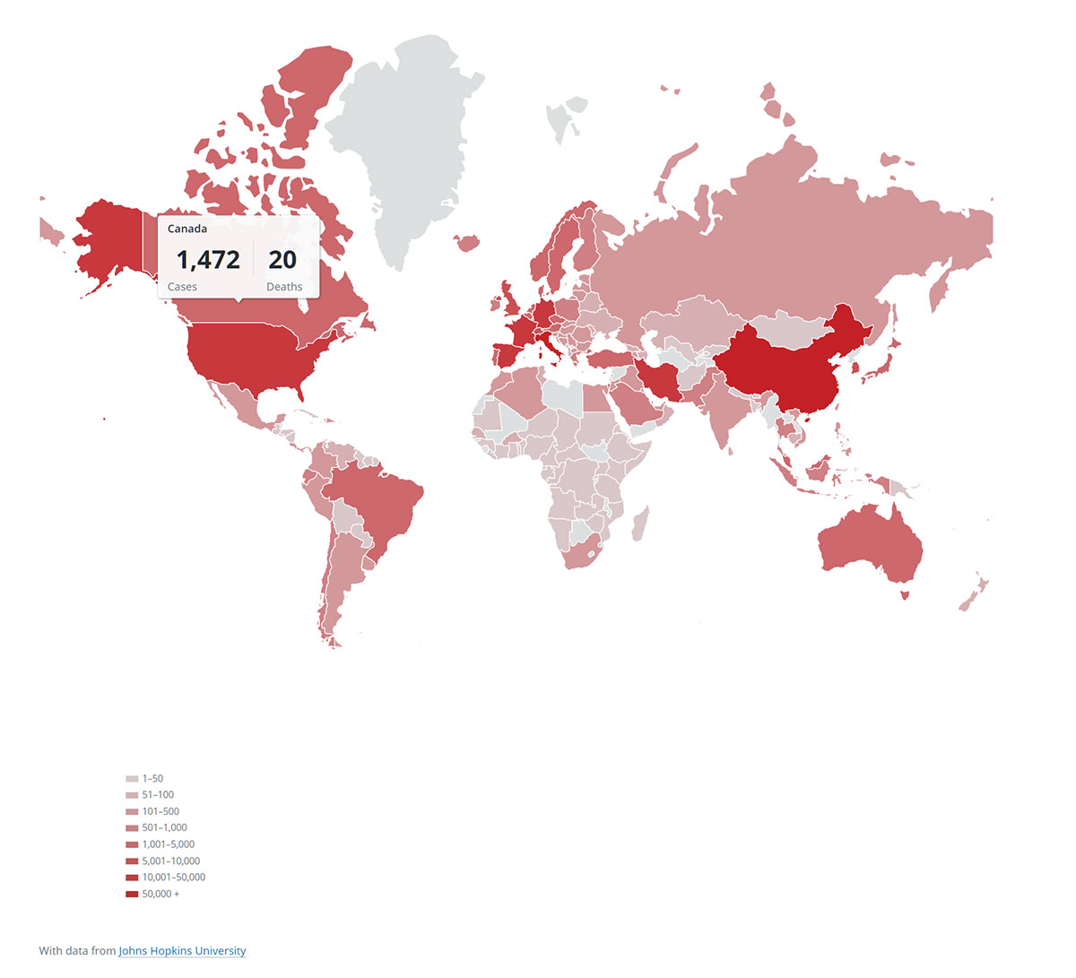 Resource Guide COVID-19 Coronavirus in Calgary CBC world infection map