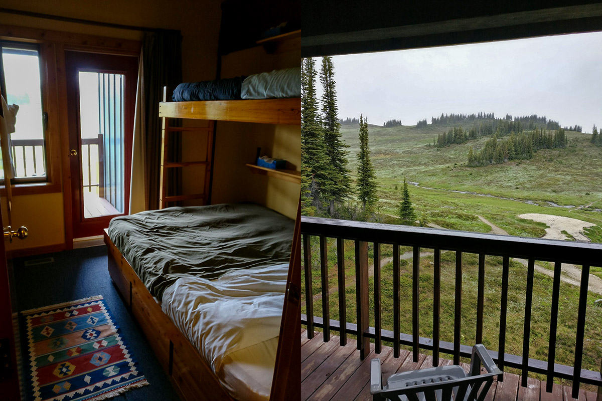 Purcell Mountain Lodge accommodations bedroom and view